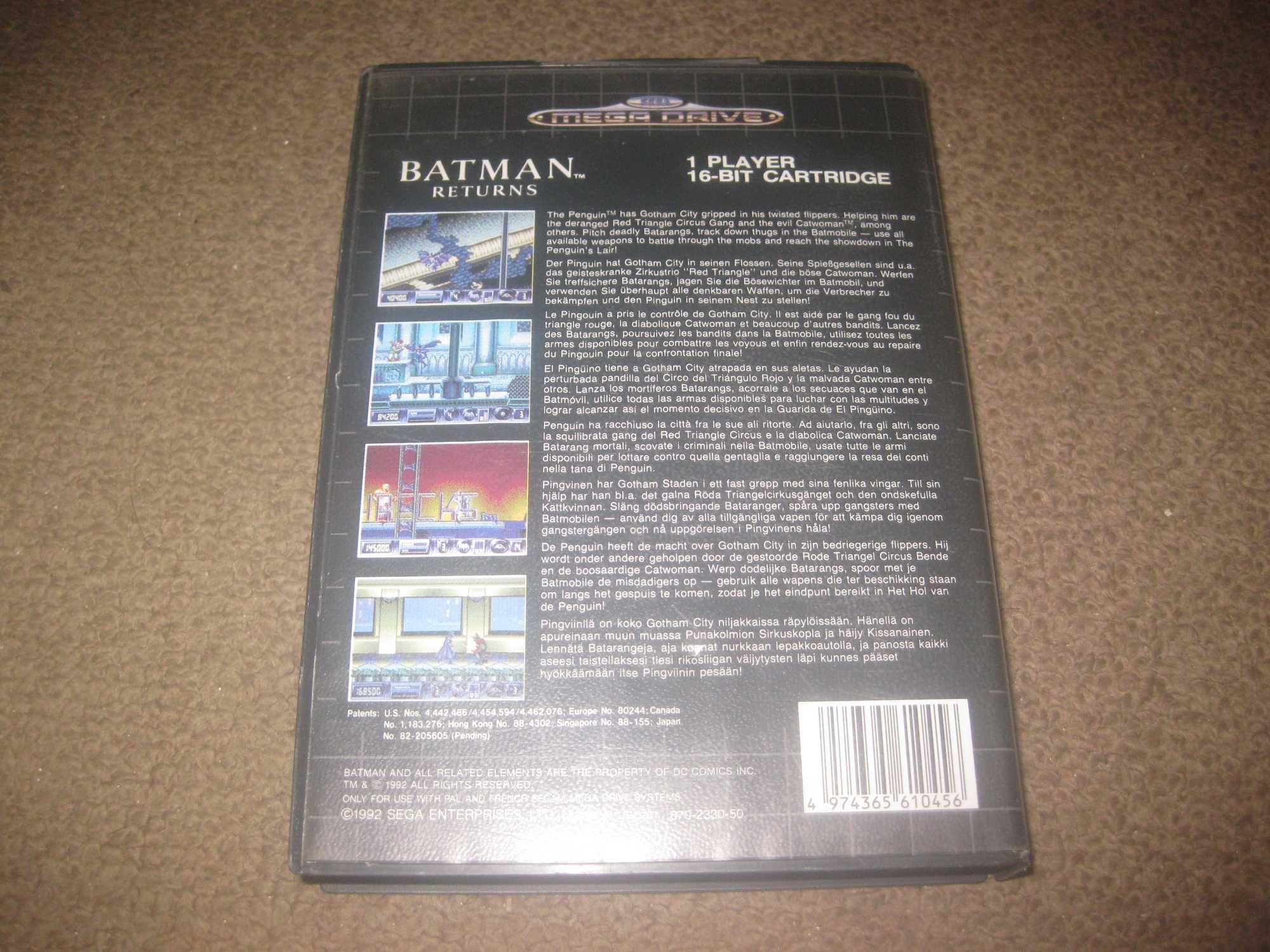 Jogo "Batman Returns" para Sega Mega Drive