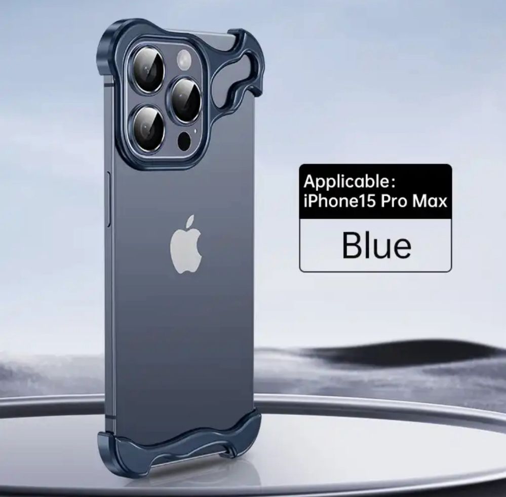 Бампер металлический iPhone 13 pro blue