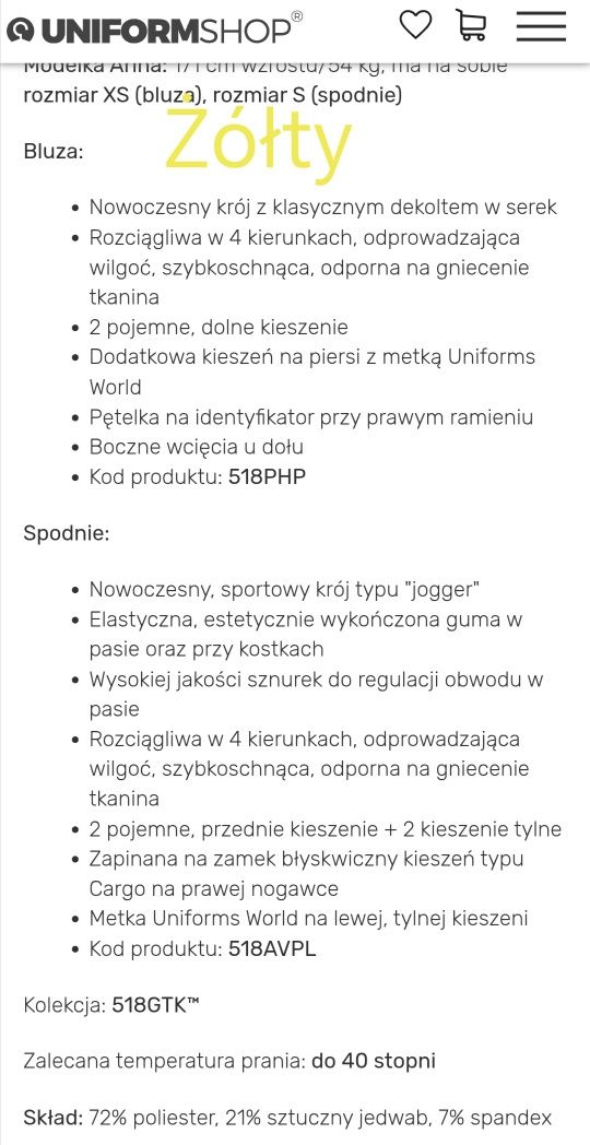 Komplet medyczny, scrubs, używany, XL