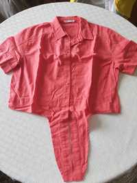 Camisa rosa/salmão curta com nó