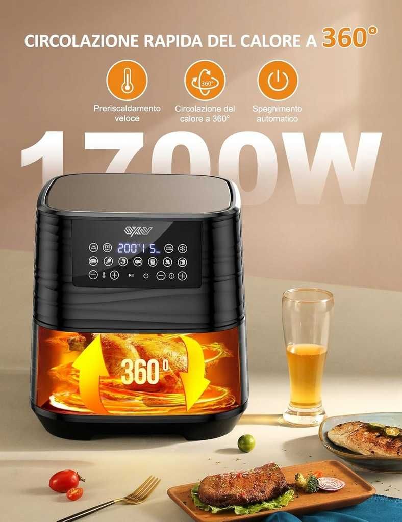 Frytkownica beztłuszczowa Innsky 5,6L z ekranem dotykowym 11 programów