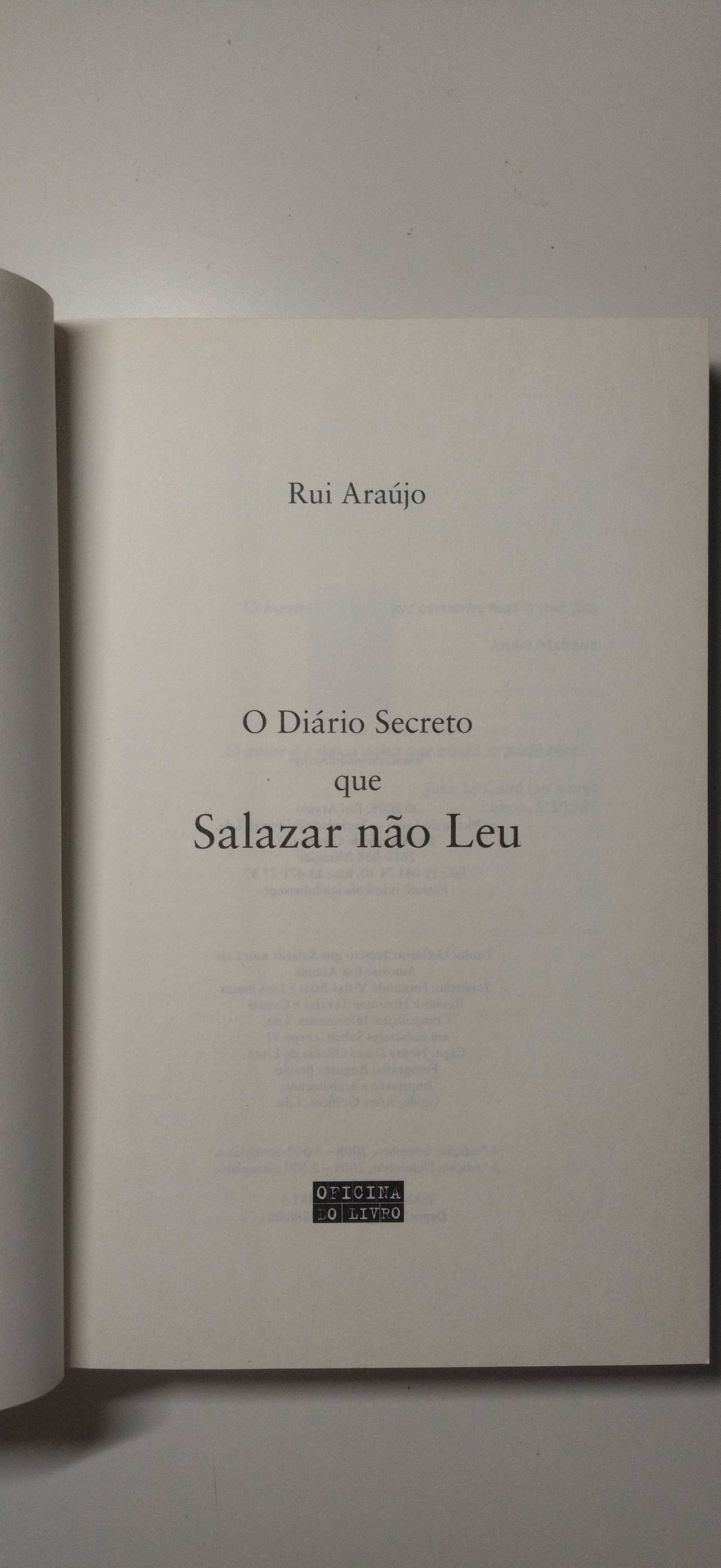 Livro - O Diário Secreto Que Salazar Não Leu
