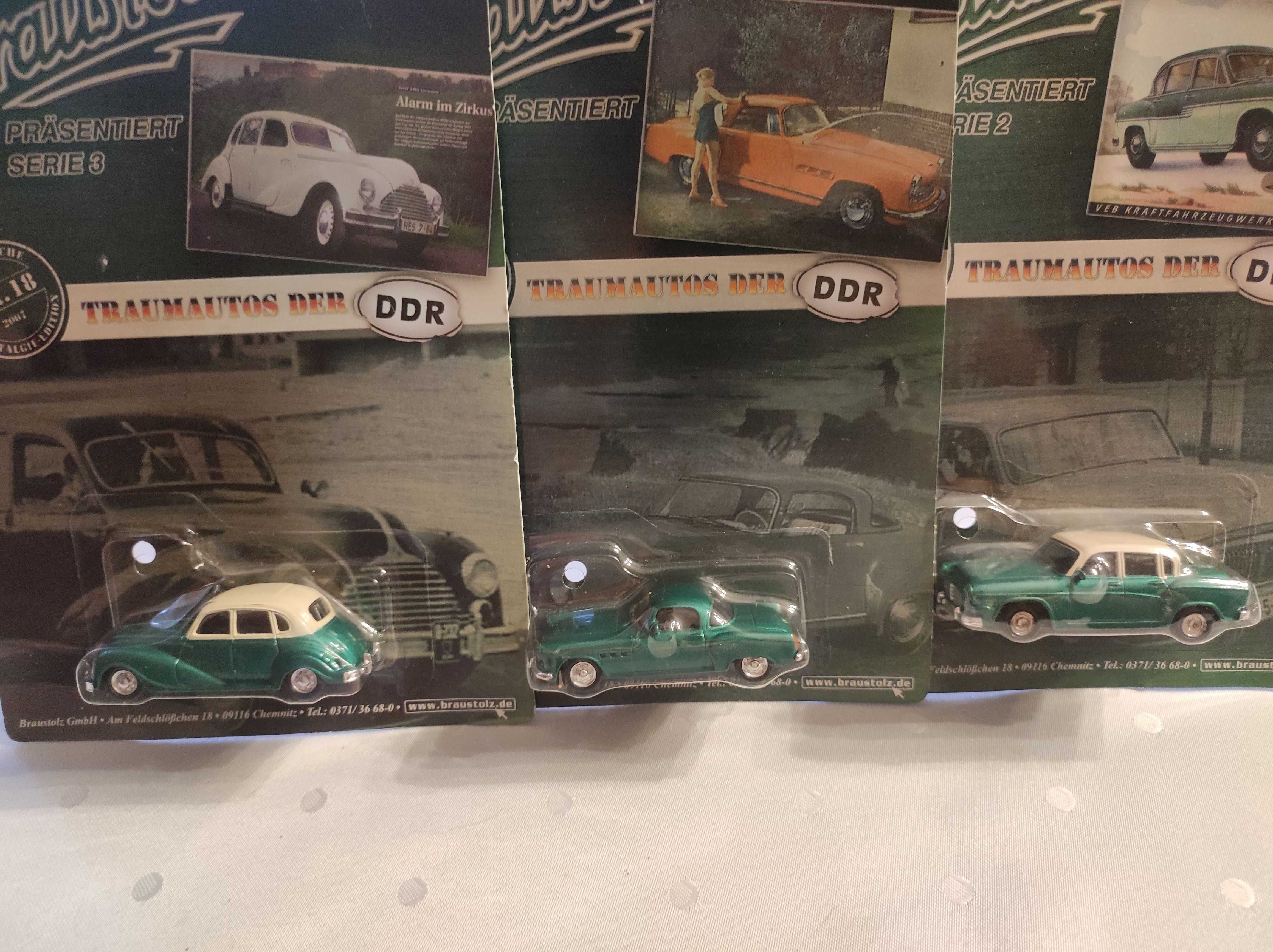 Zestaw 5 sztuk kolekcjonerskich samochodów auta DDR