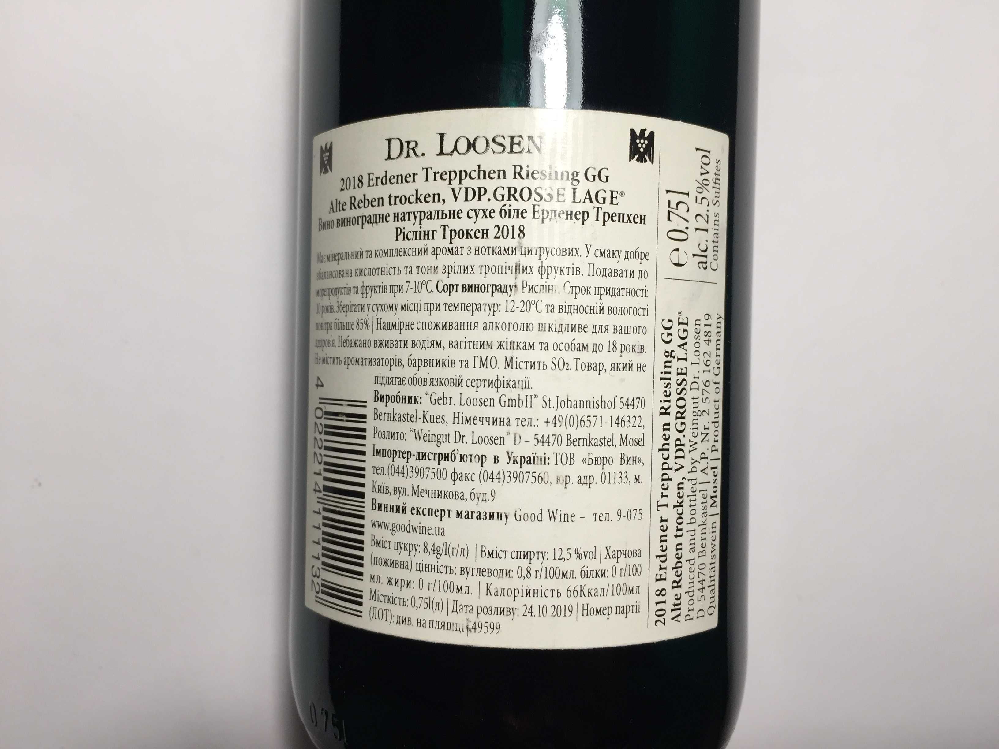 Бутылка из под вина Dr. Loosen