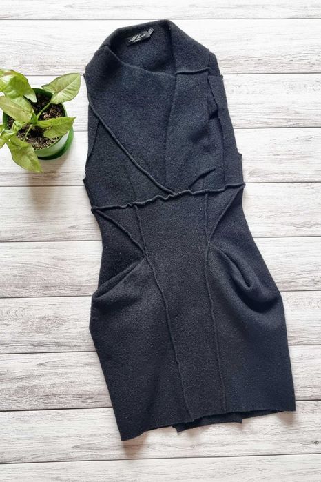 Allsaints дизайнерское чёрное мини платье премиум бренда