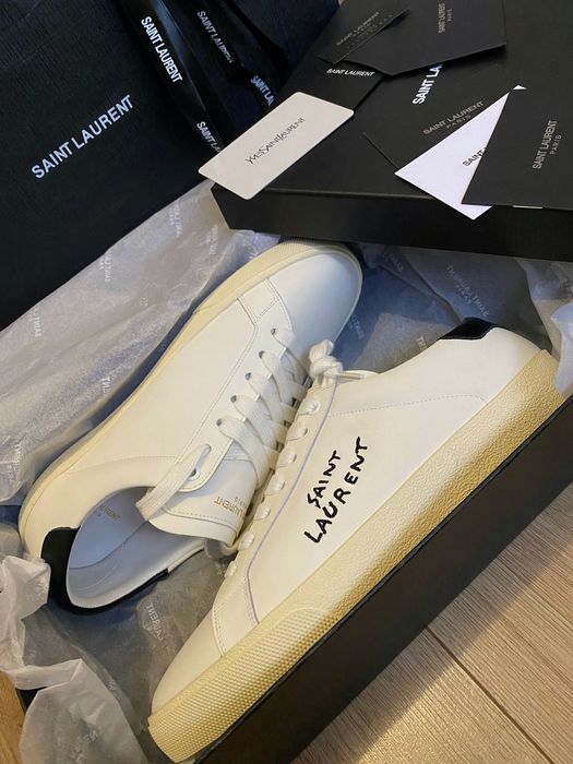 38 - 45 В НАЯВНОСТ УНІСЕКС ! SAINT LAURENT  Sneakers Embroidered Logo