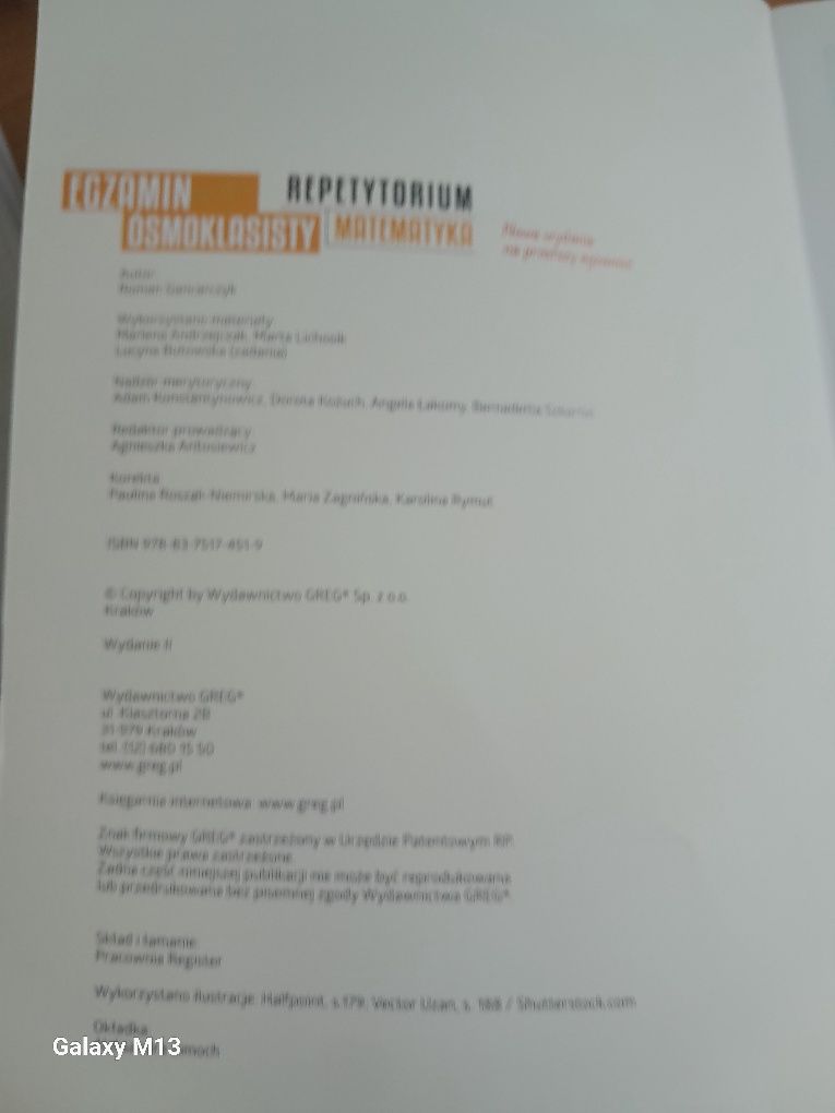 Egzamin ósmoklasisty matematyka Repetytorium GREG