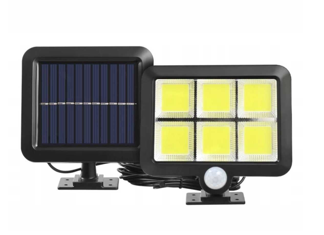LAMPA SOLARNA LED z czujnikiem ruchu i zmierzchu zewnętrzna + PILOT