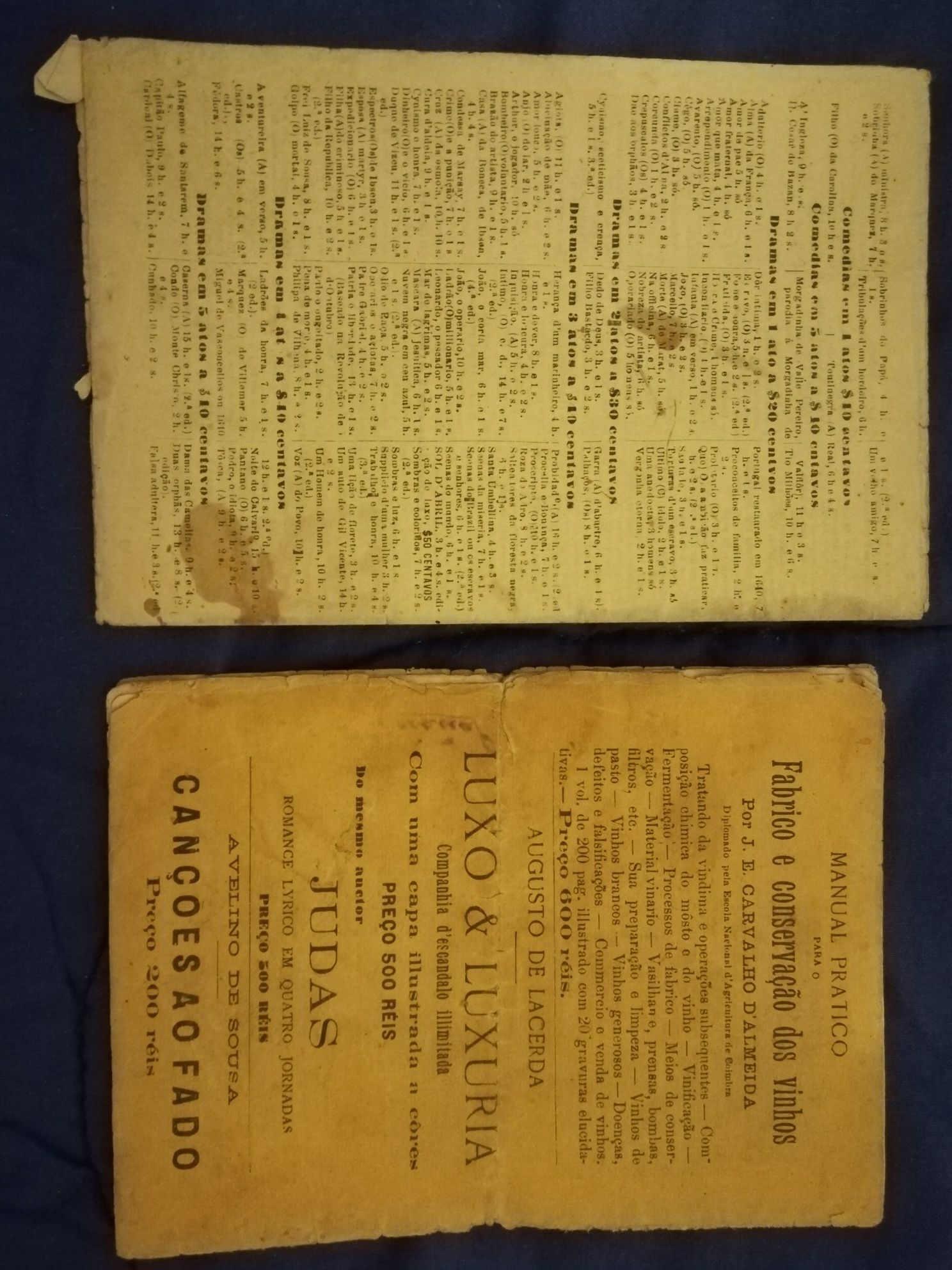 2 Livros peças teatrais com mais de 100 anos