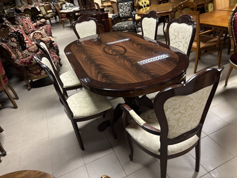 Stylowy zestaw włoski stół 6 krzeseł 8 osób meble stylowe sklep italy
