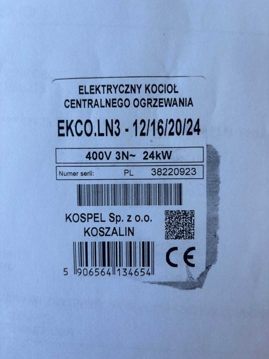 elektryczny kocioł centralnego ogrzewania EKCO.LN3