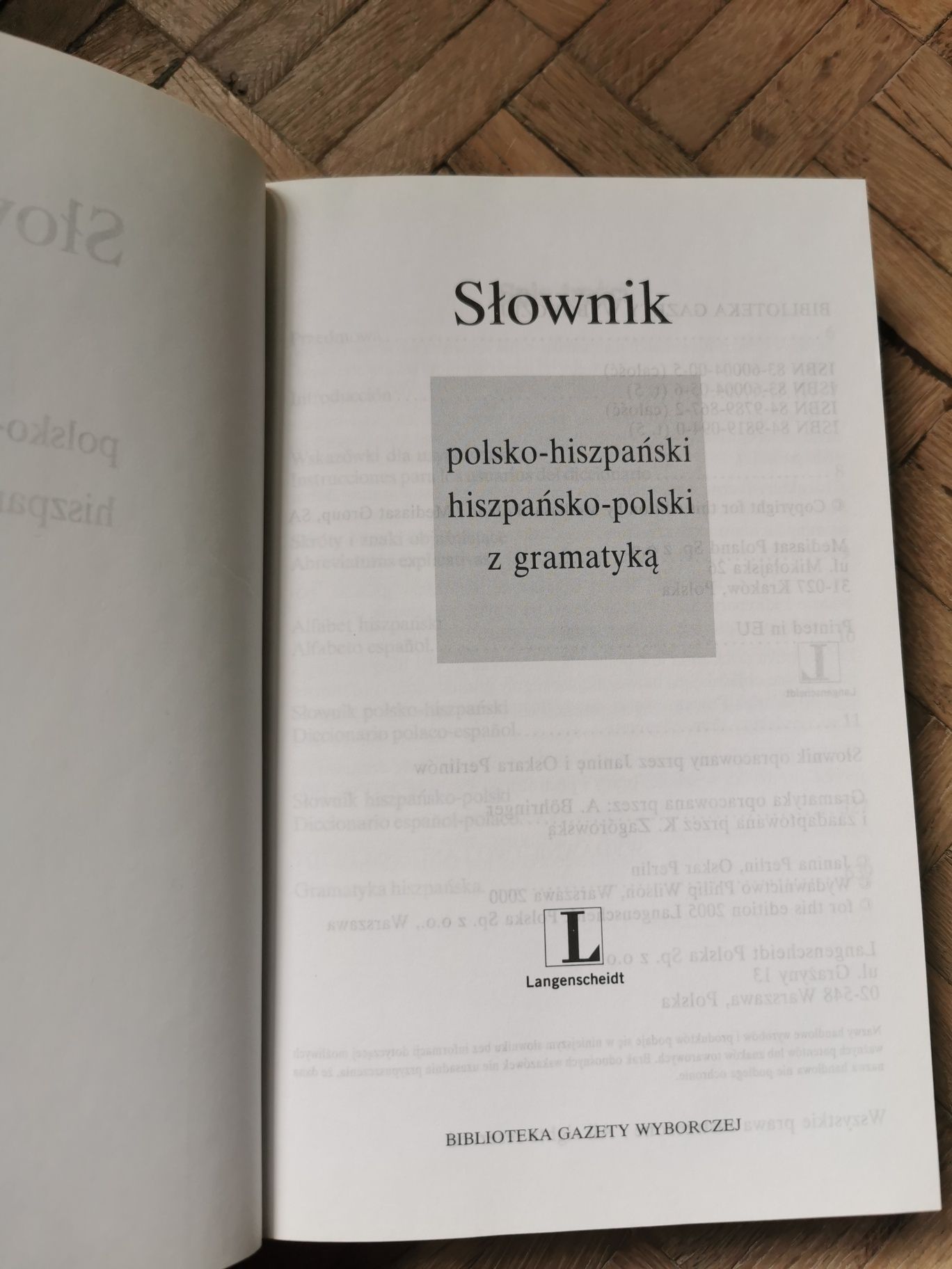 Słownik polsko-hiezpański, hiszpańsko-polski z gramatyką