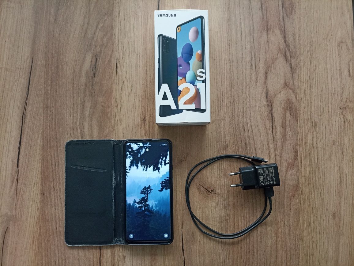 Samsung A21S zadbany, w dobrym stanie. Komplet