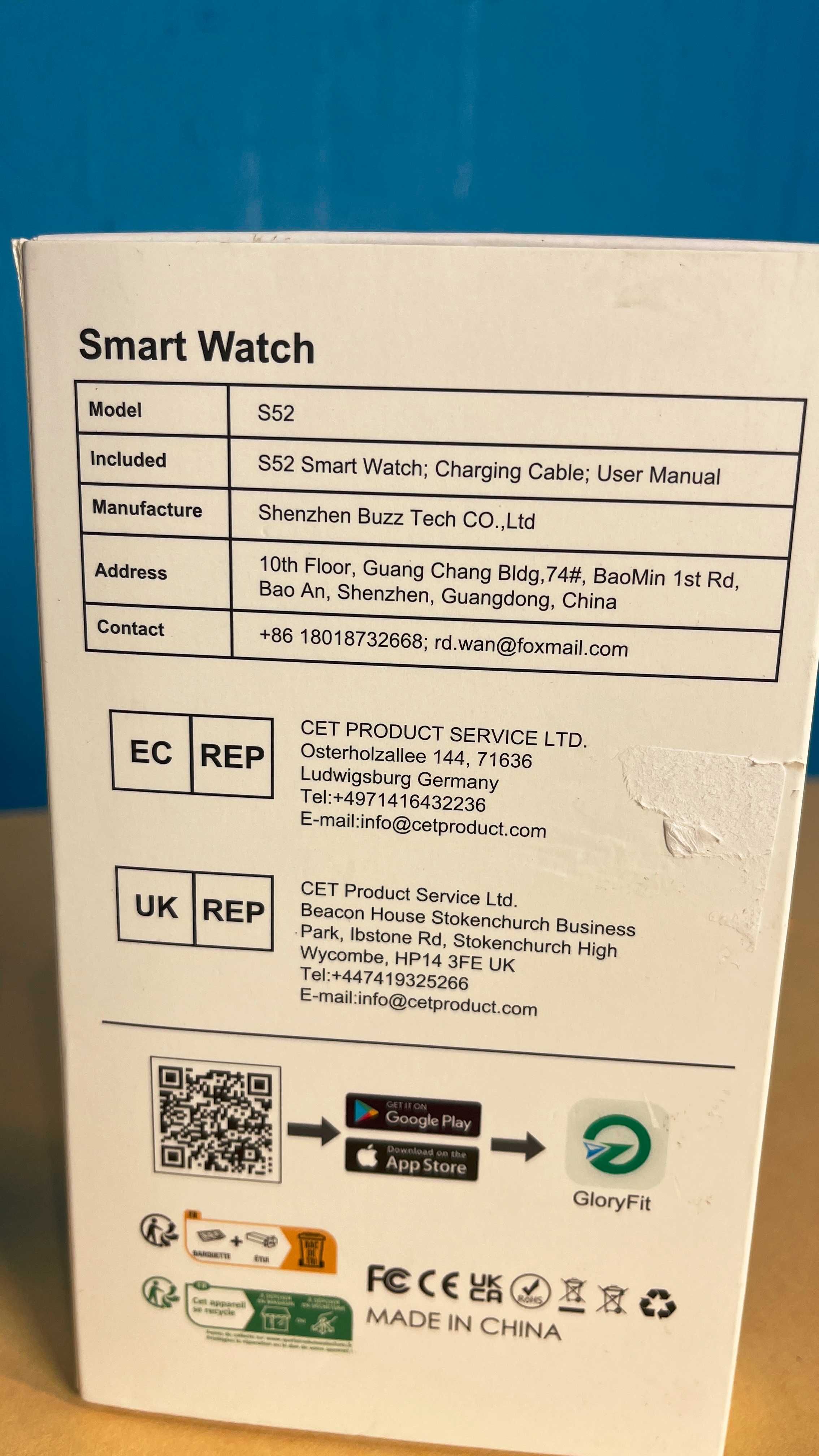 Inteligentny zegarek, smartwatch 1,39", tętno, IP68 S52 LLKBOHA spp1