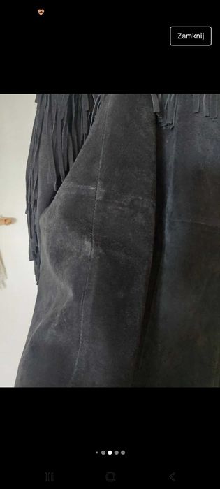 Męska kurtka z prawdziwego zamszu z frędzlami