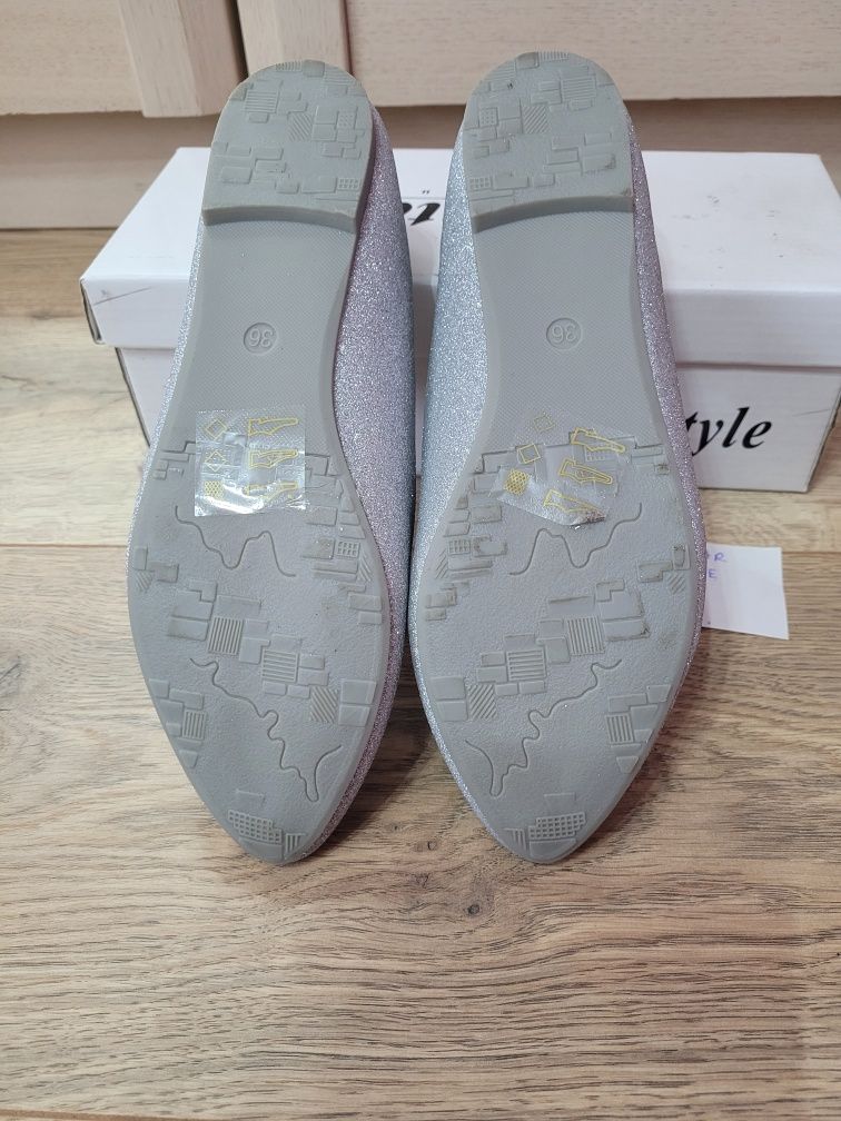Baleriny Seastar Blue Silver nowe roz 36