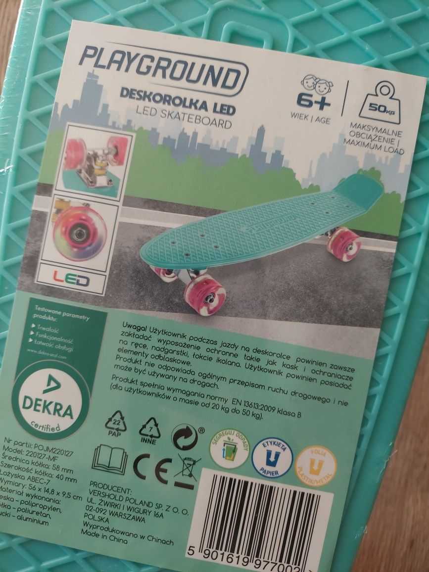 Playground deskorolka led wiek 6+świecące kółka