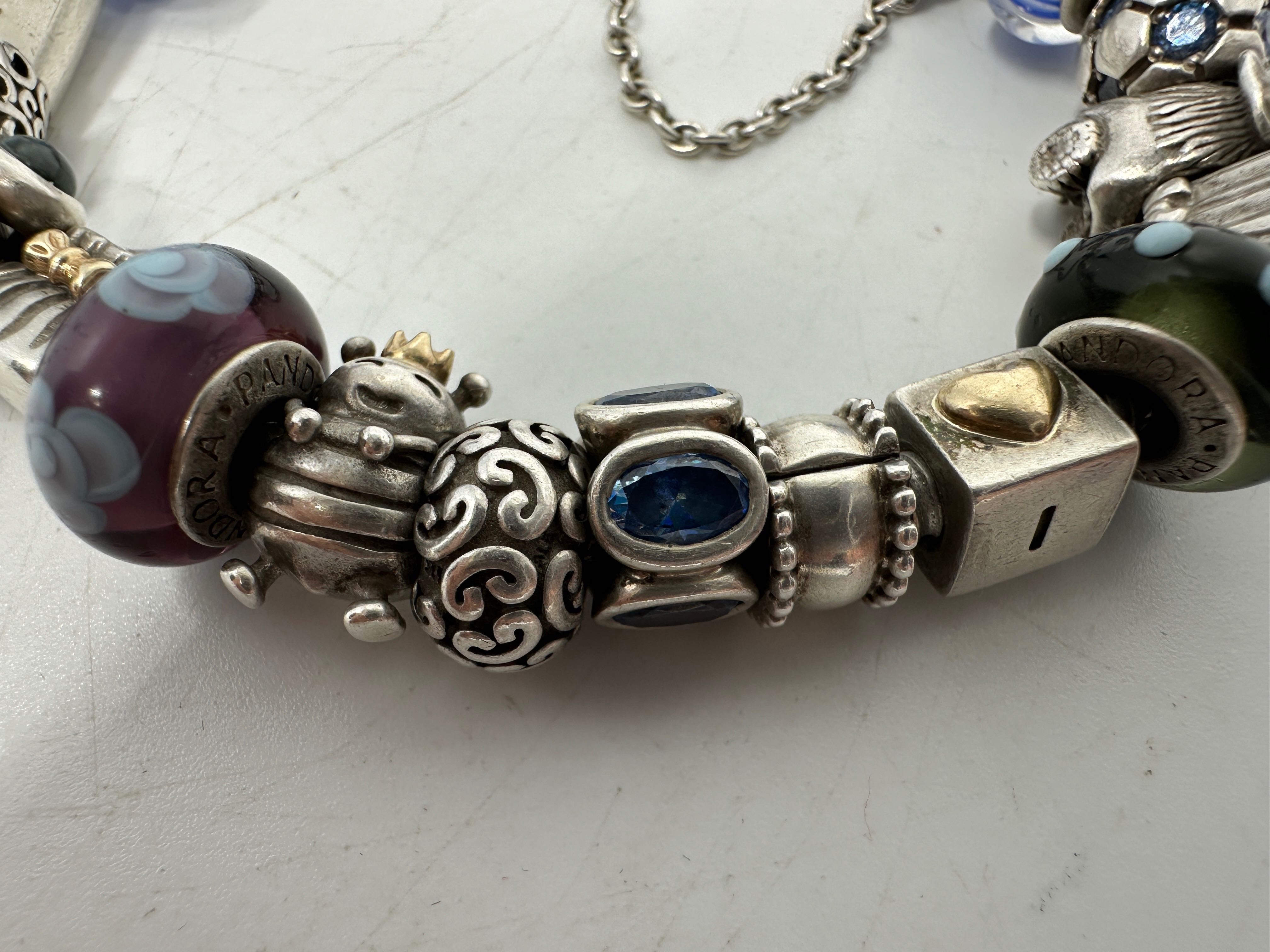 Bransoletka Pandora vintage srebro/zloto próba 925