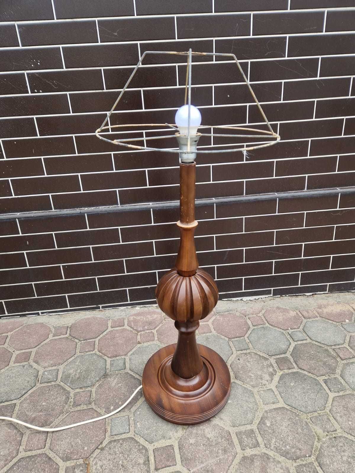 Zestaw Lamp nocna + stojąca ANTYK antyczna zdobiony klosz vintage