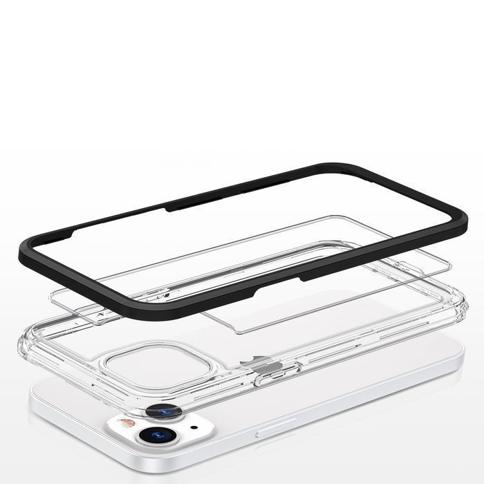 Clear 3In1 Etui Do Iphone 13 Mini Żelowy Pokrowiec Z Ramką Czarny