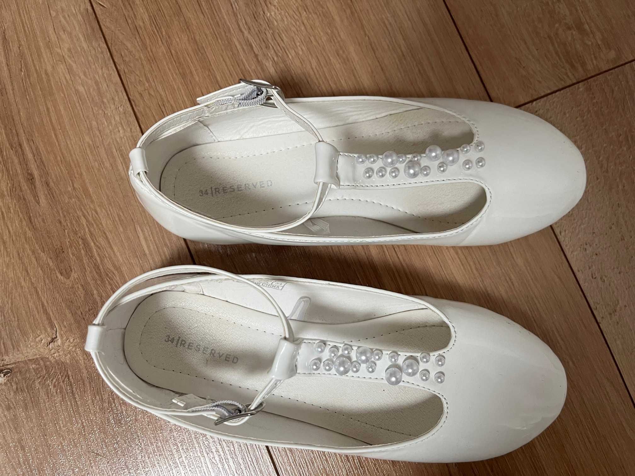 Buty białe dla dziewczynki komunia 34