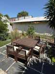 Mesa de jardim para exteriores com 8 lugares e cadeiras, madeira