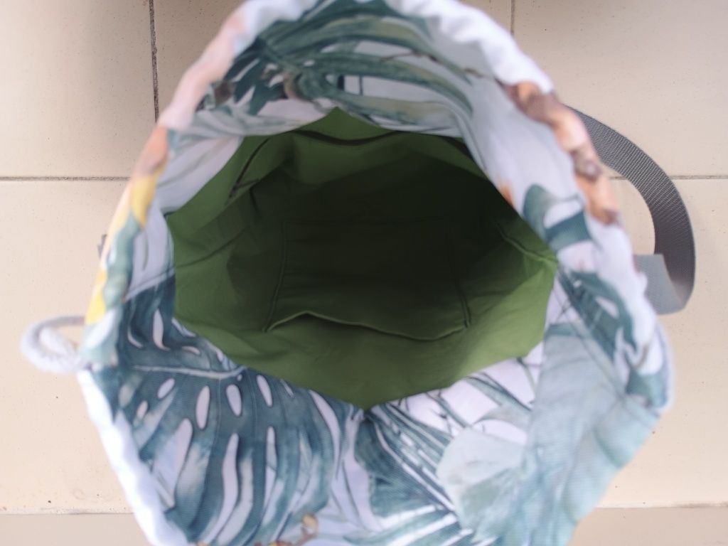 Torebka listonoszka z kominem jasnoszara handmade