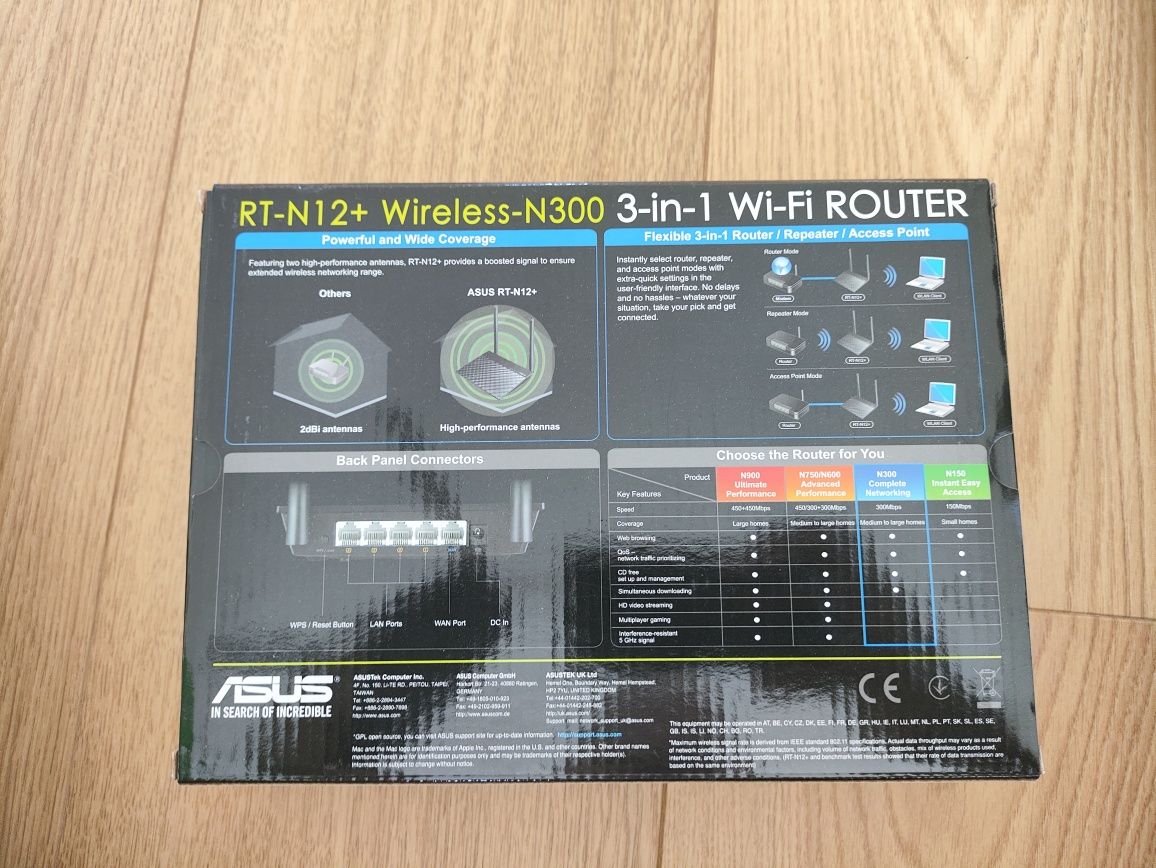 Asus RT-N12+ Router 3 w 1 Wireless-N300