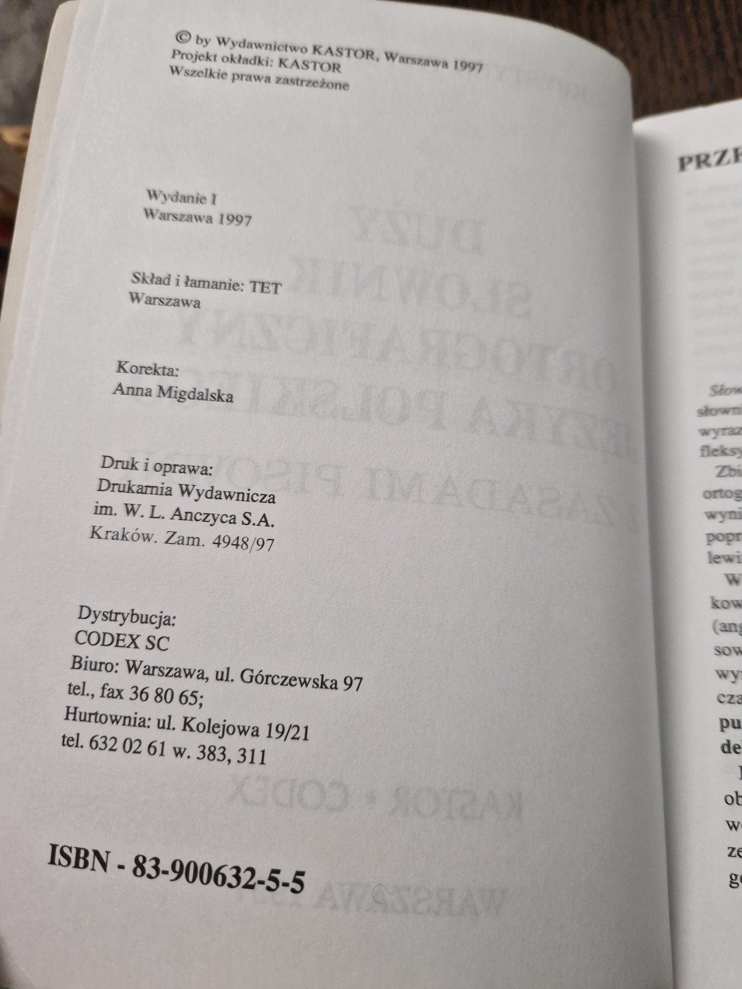 Duży słownik ortograficzny języka polskiego z pisowni Tittenbrun 1997