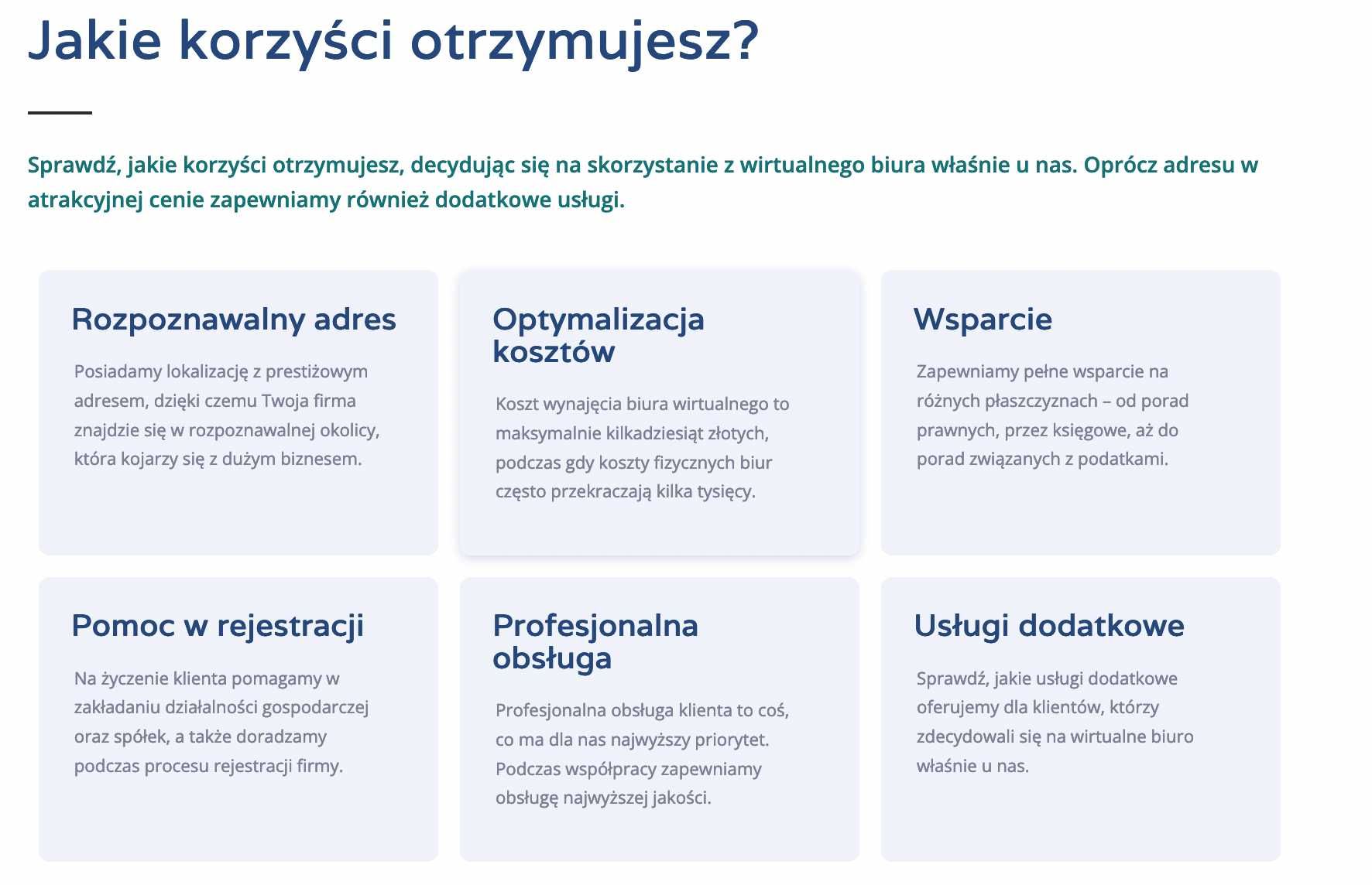 Wirtualne Biuro Warszawa ul. Długa 29 - od 30 zł