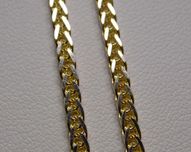 Złoty dwukolorowy łańcuszek lisi ogon 45 2,4 mm.