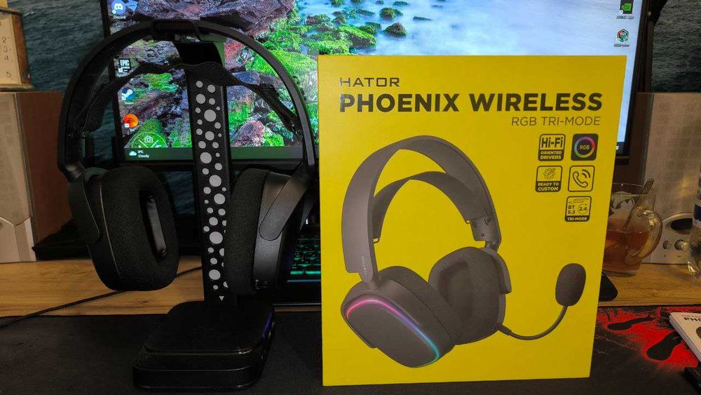 Навушники ігрові HATOR Phoenix Wireless RGB Tri-mode (HTA-870) Black