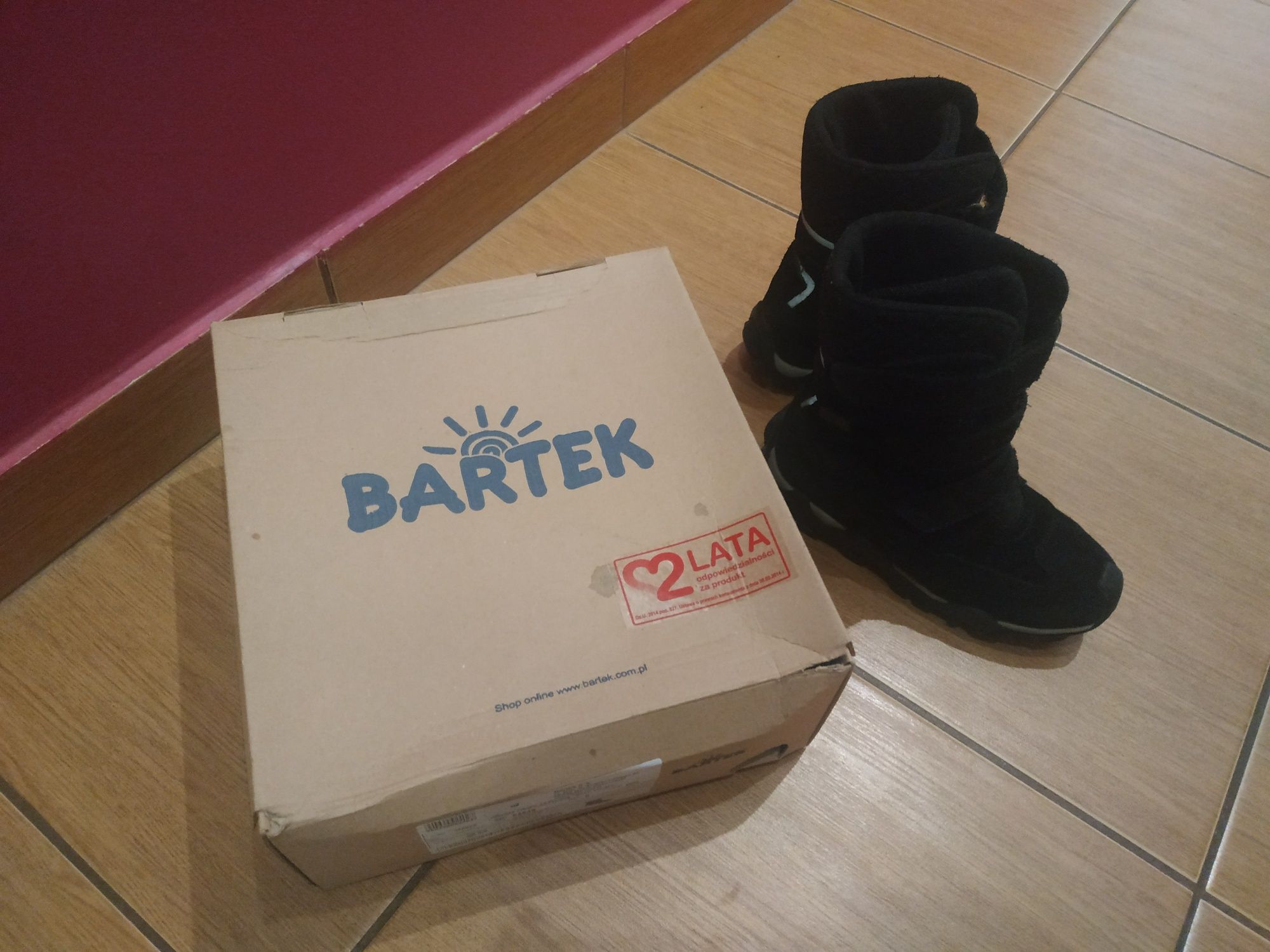 Buty zimowe kozaki  trapery Bartek 29 - wysokie na 3 rzepy