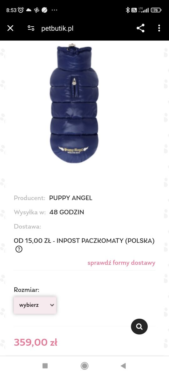 Kurteczka dla psa Pulpy Angel Nawy Regular