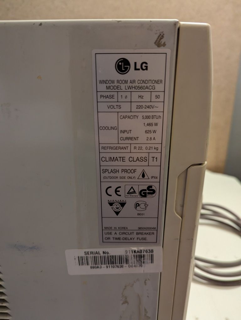 Кондиціонер віконний LG  LWH0560ACG  кондиционер оконный