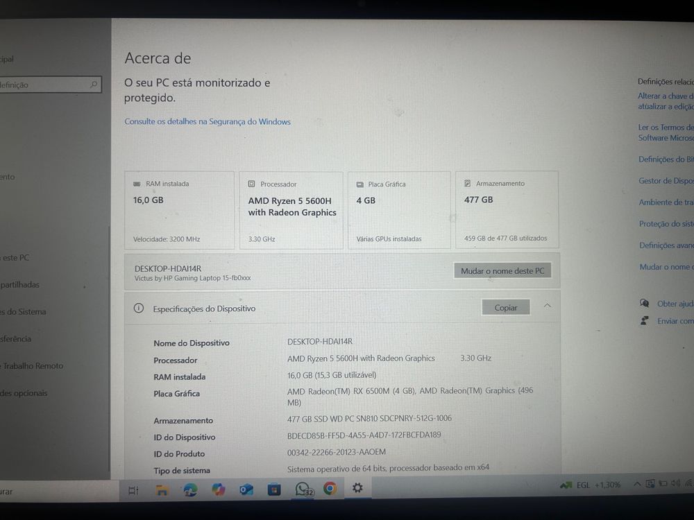 Pc Portátil Gaming HP Victus como novo