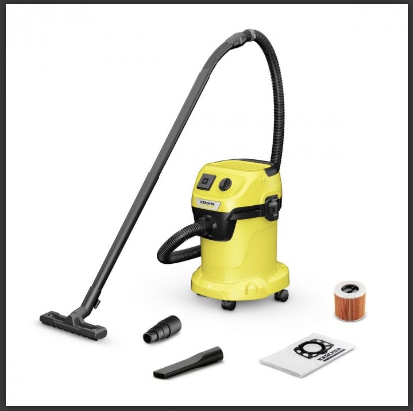 Пылесос с розеткой KARCHER WD 3 p сервис столярка инструмент опт