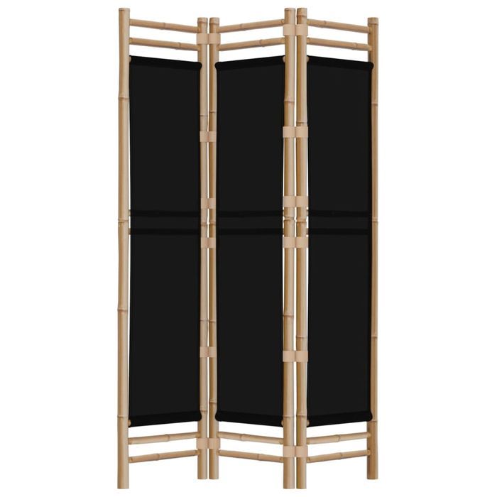 vidaXL Składany parawan 3-panelowy, 120 cm, bambus i płótno