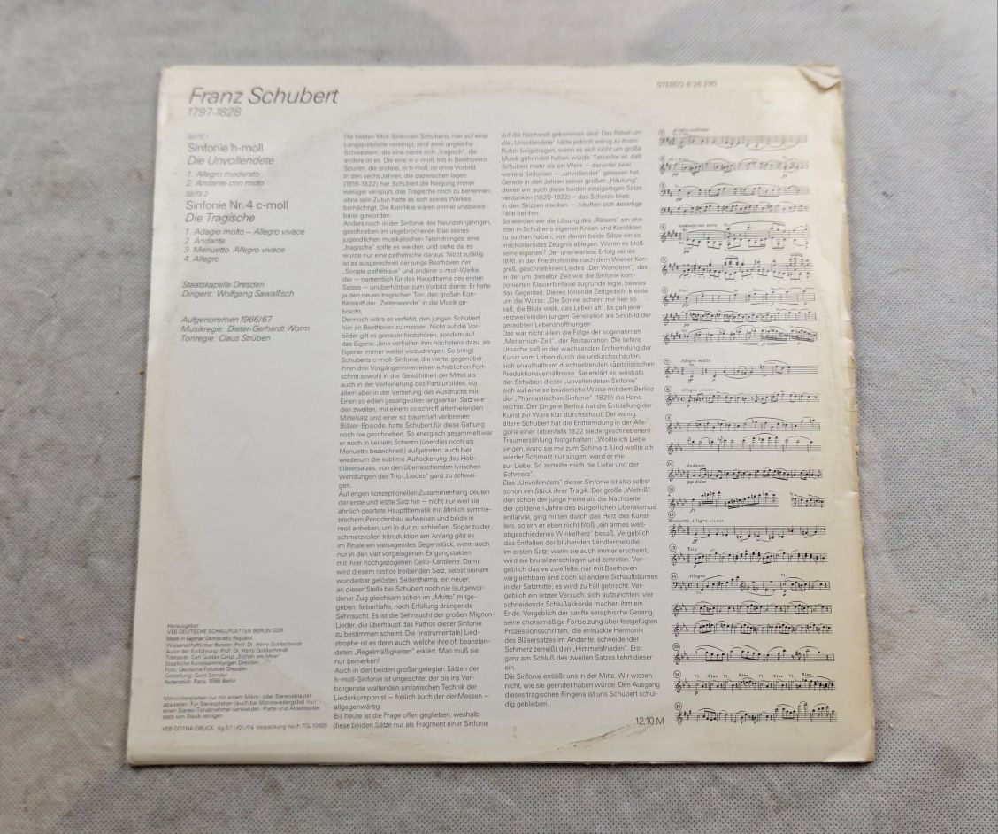 Winyl Schubert - Sinfonie H-moll, Nr. 4 C-Moll