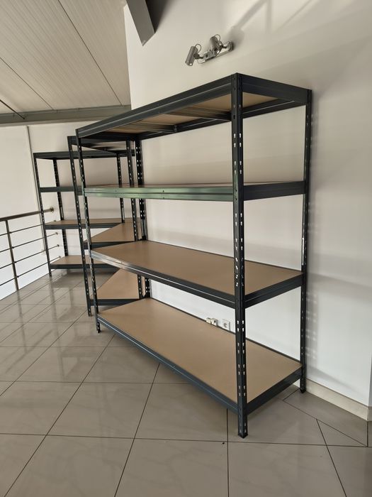 Regał Magazynowy, Zatrzaskowy Nit-Klick 180x180x60 cm 4P/400 kg Grafit