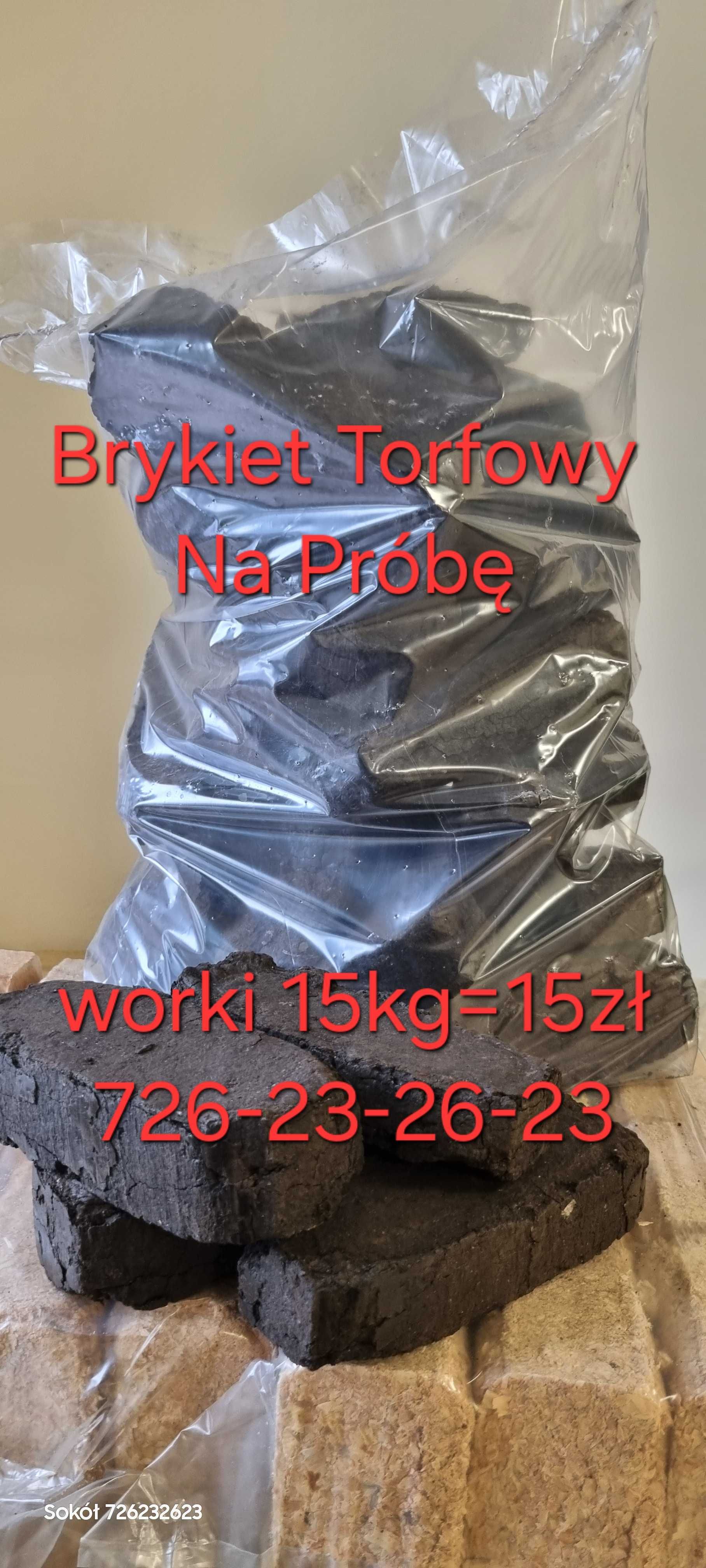 Brykiet torfowy opałowy workowany" na próbę"