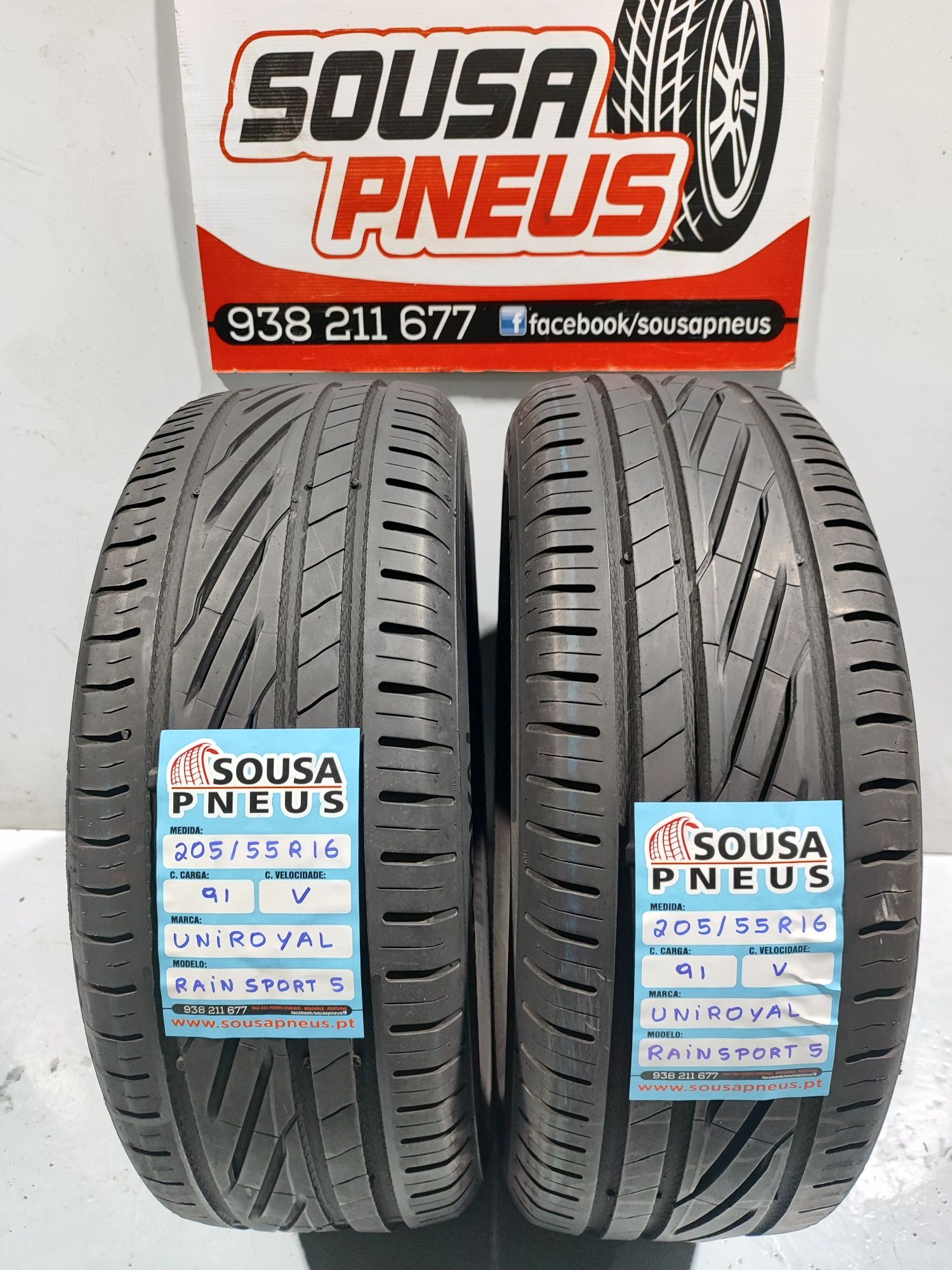 2 pneus semi novos 205-55R16 Uniroyal - Oferta da entrega