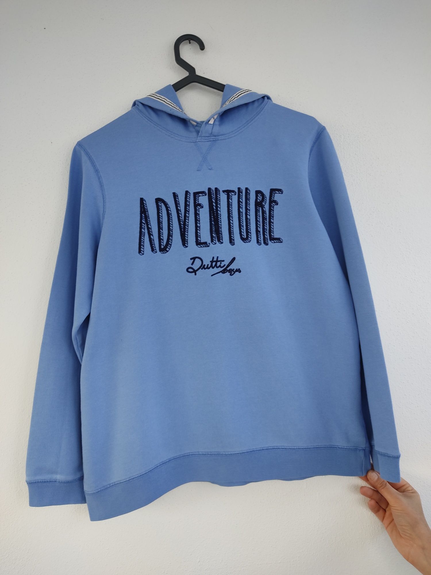 Sweatshirt com carapuço azul claro, rapaz 11-12 anos