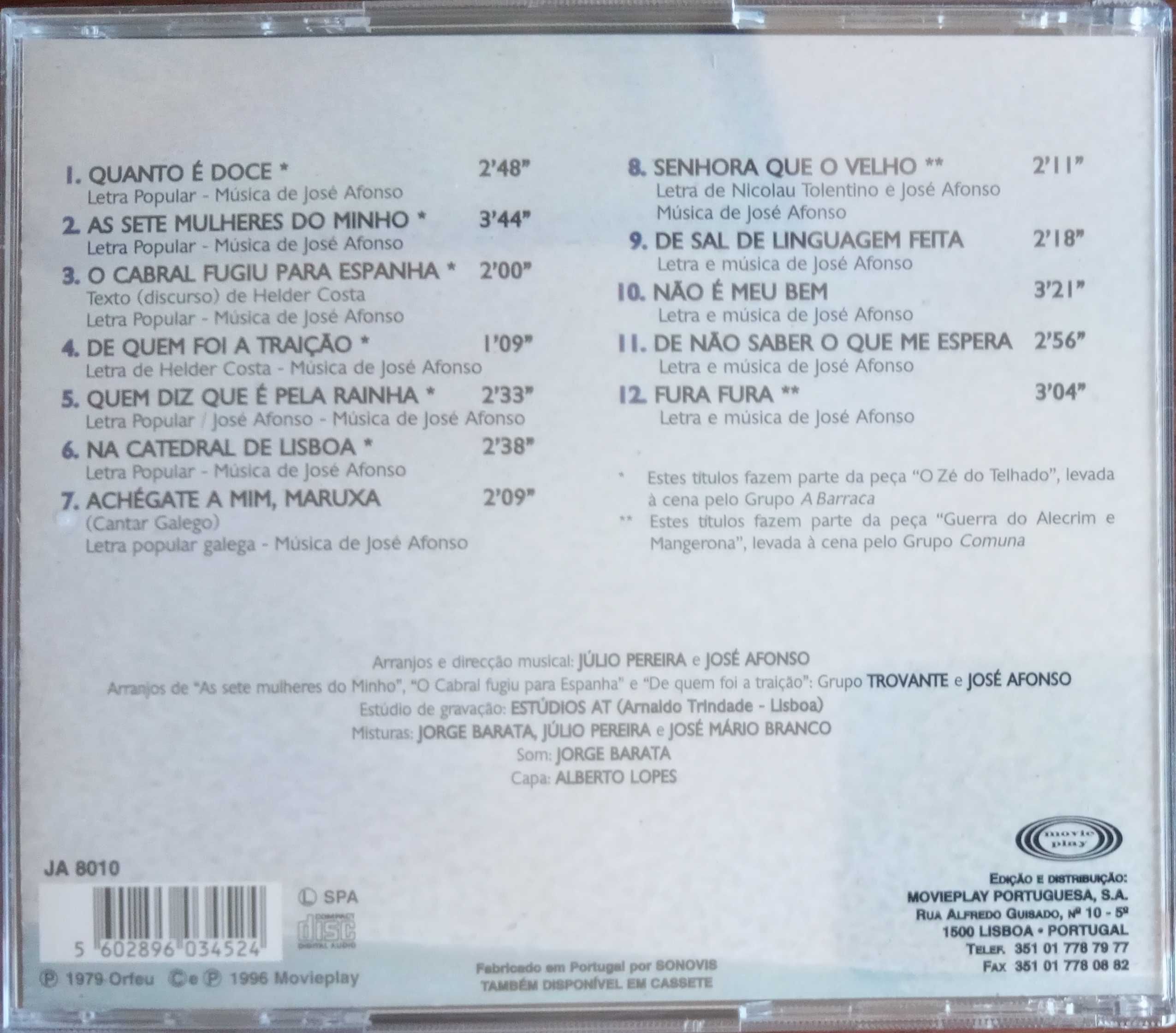 José Afonso	- - - - -		Fura Fura	- - - - -	CD