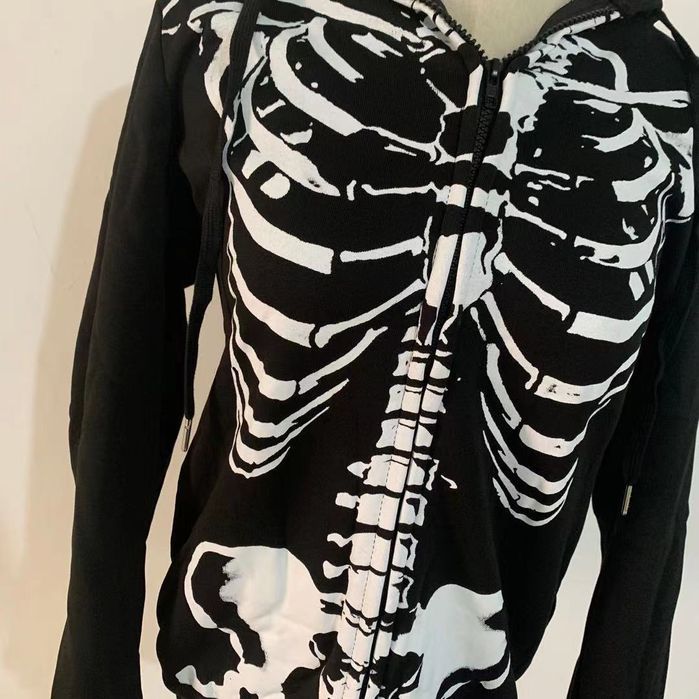 Damska Bluza z Kapturem, Szkielet Kościotrup HALLOWEEN - M