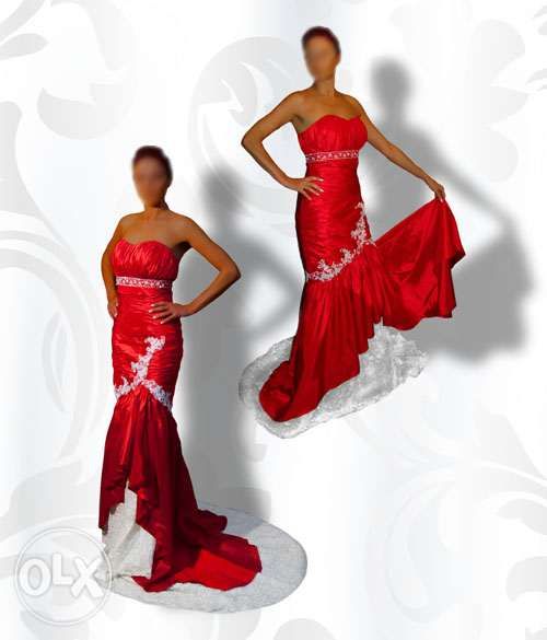 suknia, sukienka czerwona na ślub, sylwester, karnawał