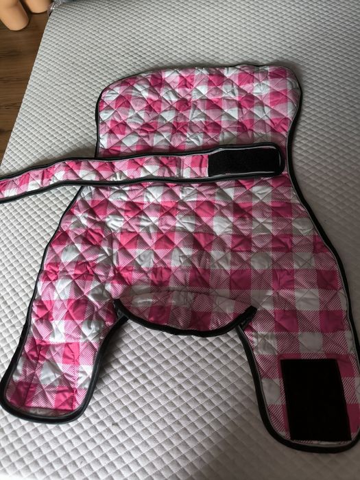 Kurtka jesień-zima dla psa M różowa średnia duża ocieplana odblaski