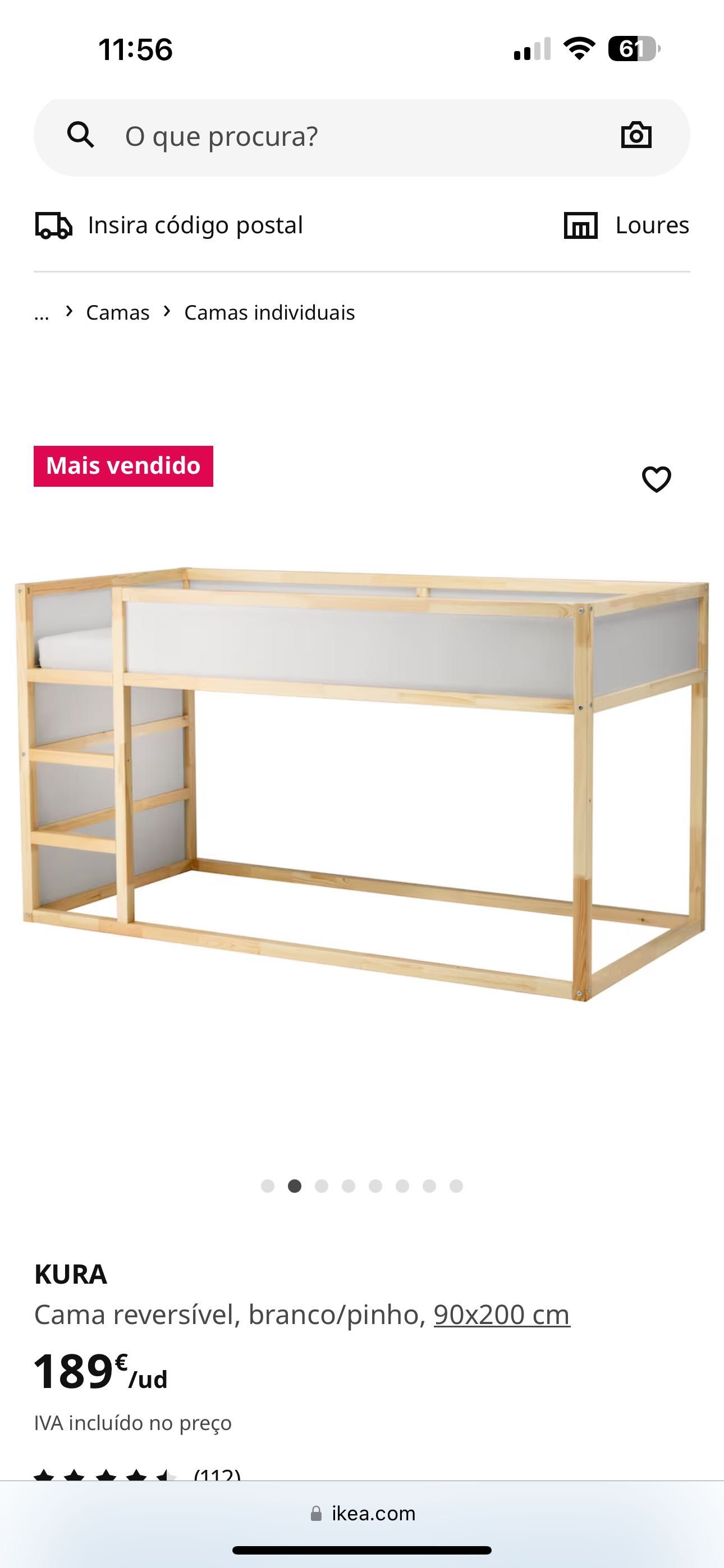 Cama kura IKEA que dá para utilizar de 2 maneiras