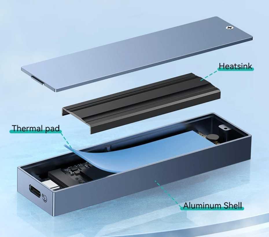Карман для SSD Yottamaster HP7-C3 M.2 NVMe USB 3.2 Gen 2x2 20Gbps Grey