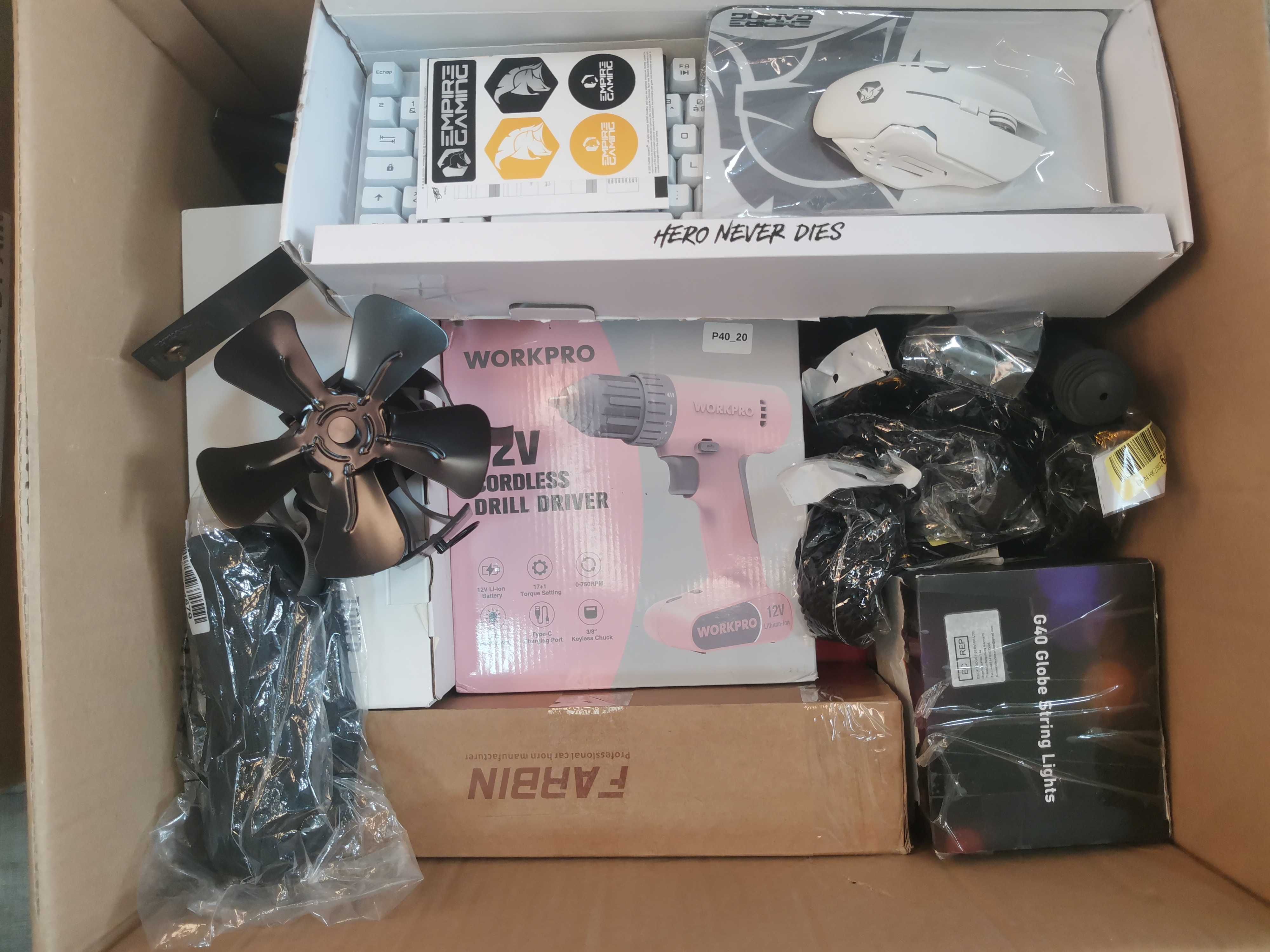 Box Amazon B/C Reklamacje/zwroty Kamery,klawiatury, drobna elektronika